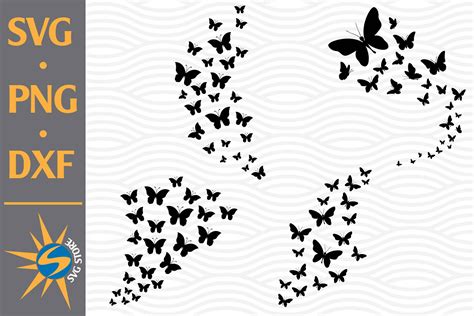 115 Flying Silhouette Butterfly Svg SVG PNG EPS DXF File