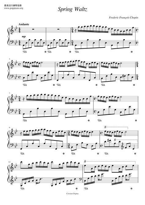 Chopin-Spring Waltz Sheet Music pdf, - Free Score Download ★