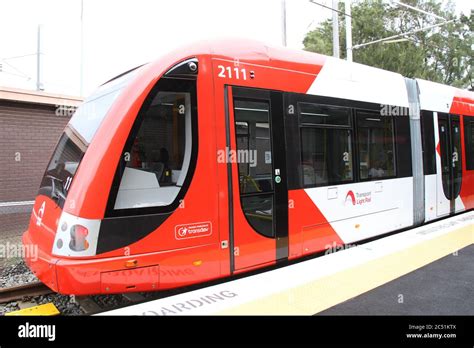 A Light Rail train at Dulwich Hill station on the first day of ...