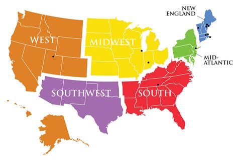 USA 50 States, Map, Regions, & Capitals Diagram | Quizlet