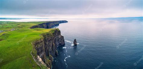 Premium Photo | Aerial panorama of the scenic Cliffs of Moher in Ireland