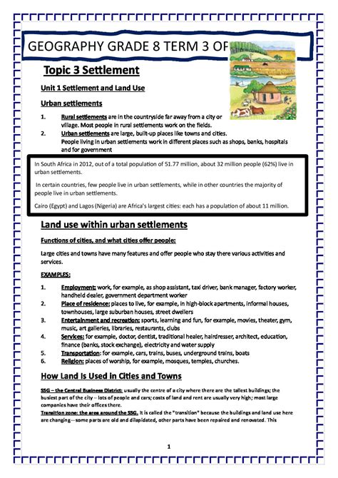 GEOGRAPHY TERM 3 GRADE 8 SUMMARY • Teacha!