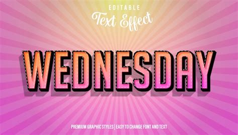 Premium Vector | Editable text effect, wednesday strong bold font style