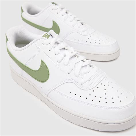 Mens White & Green Nike Court Vision Low Trainers | schuh