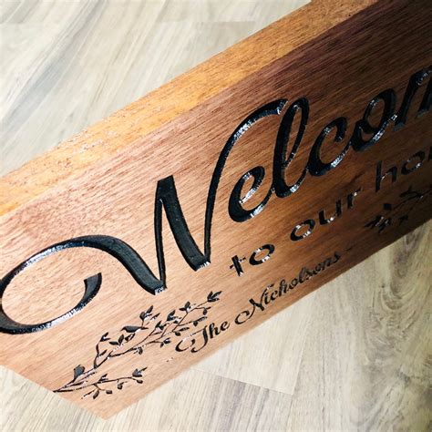 Personalized Welcome To Our Home Sign Carved Wooden Welcome | Etsy