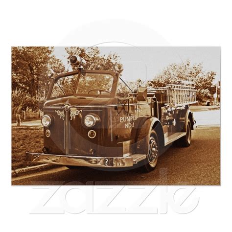 Vintage Fire Truck Poster | Zazzle | Fire trucks, Fire trucks pictures ...