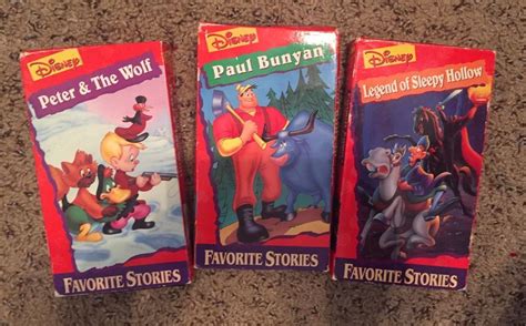 DISNEY FAVORITE STORIES LOT (3 VHS)~Sleepy Hollow~Paul Bunyan~Peter Wolf | Peter wolf, Disney ...