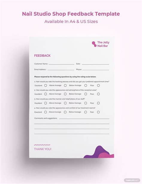 Nail Studio Shop Feedback Form Template in PSD, Illustrator, InDesign ...