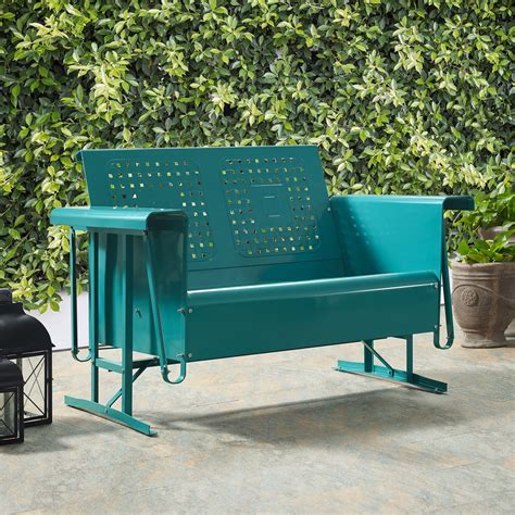 Buy Crosley CO1024-TU Bates Turquoise Metal Loveseat Glider Special Buy Furniture online ...