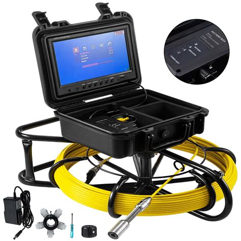 VEVOR Sewer Camera 200ft Pipe Pipeline Inspection Camera 9 inch Color LCD Monitor Pipe ...