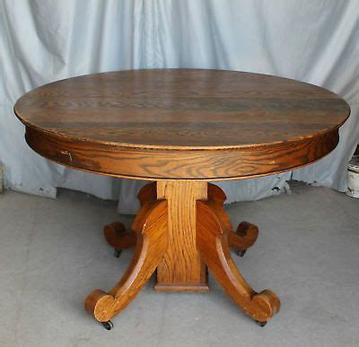 Antique Round Oak Table – original finish – 45″ diameter - with Leaves | eBay in 2020 | Round ...