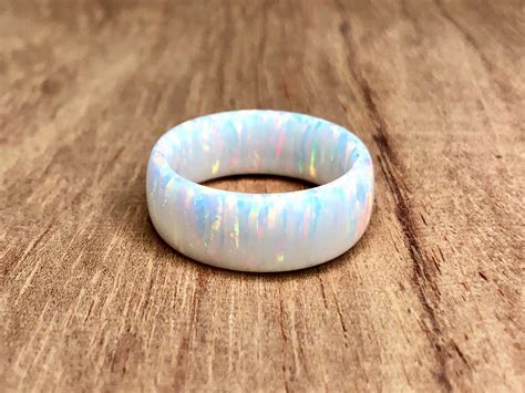 Snowy Solid Opal Ring – Tempest Rings