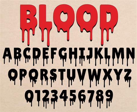 Blood Dripping Font Drip Font Blood Font Dripping Letter Font Paint ...