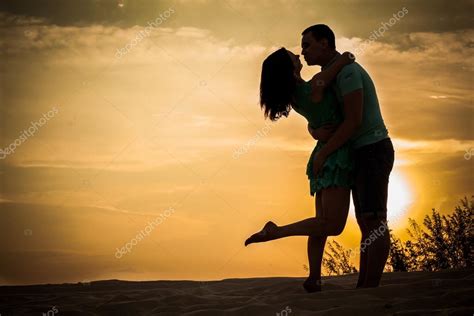 Couple silhouette, hugging Stock Photo by ©lobodaphoto 75145393