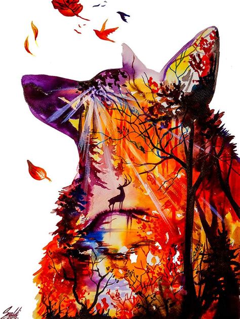 Autumn | Bored Panda Watercolor Paintings Of Animals, Watercolor Wall Art, Easy Watercolor ...