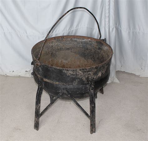 Antique Cast Iron Kettle With Stand - Antique Poster