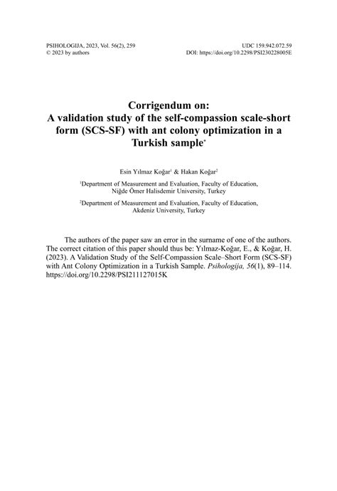 (PDF) Corrigendum on: A validation study of the self-compassion scale ...