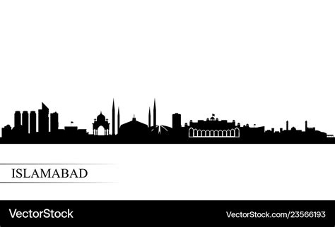 Islamabad city skyline silhouette background Vector Image