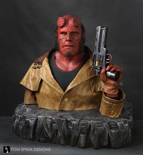 A custom display created for Ron Perlman’s Hellboy makeup VFX bust ...