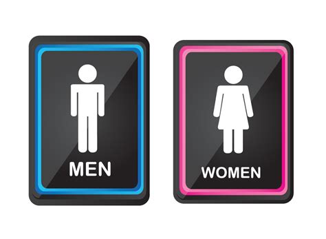 Buy 2 Pack Bathroom Signs, Elegant and Modern Restroom Signage for Office, Restaurant Night Club ...