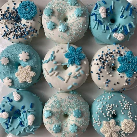 FROZEN 1 or Frozen 2 /winter themed Mini Donuts Dozen | Etsy