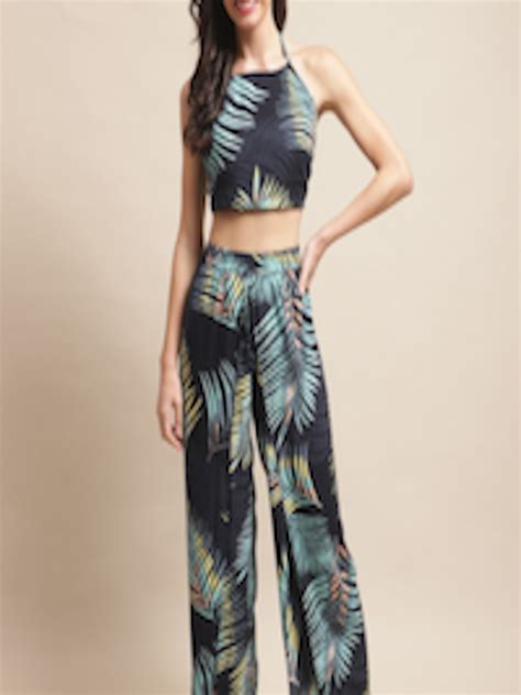 Buy Claura Tropical Printed Top & Trouser Swimwear Set - Swimwear Cover ...