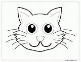 Easy Cat Face Coloring Pages sketch template