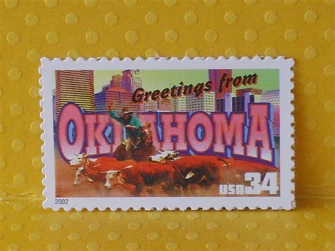 FIVE 34c greetings From Oklahoma Vintage United States Postage Stamps No. 3596 Mailings ...