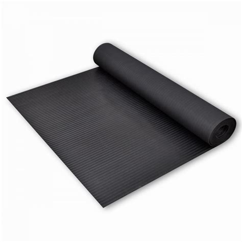 Ribbed Black Anti Slip Shed Van Garage Rubber Flooring Roll 1.2m