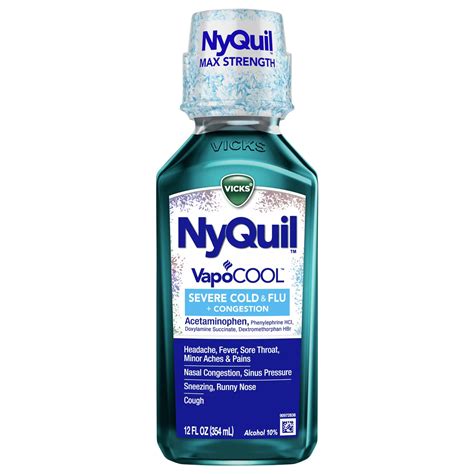 Vicks NyQuil Severe VapoCOOL Cold And Flu Liquid - Shop Cough, Cold ...