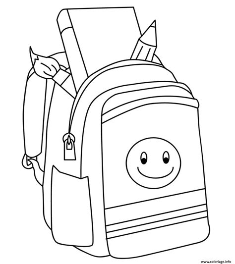 Coloriage rentree scolaire sac a dos - JeColorie.com