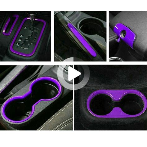 6x Purple Interior Accessories Cover Decoration Trim For 11~18 Jeep Wrangler JK | Truck interior ...