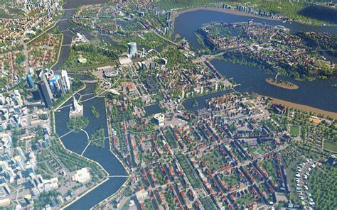 City Center of my 3rd Skylines City. Too bad I will hit the net node limit soon. : r/CitiesSkylines