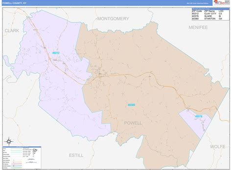 Powell County, KY Wall Map Color Cast Style by MarketMAPS - MapSales.com