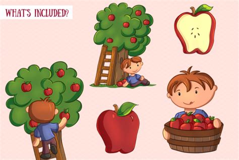 Apple Harvest Clip Art Collection (Graphic) by Keepinitkawaiidesign ...