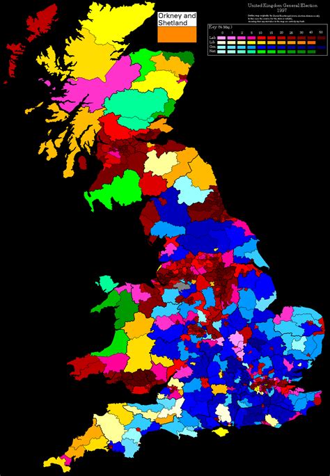 United Kingdom. Legislative Election 1997 - Electoral Geography 2.0