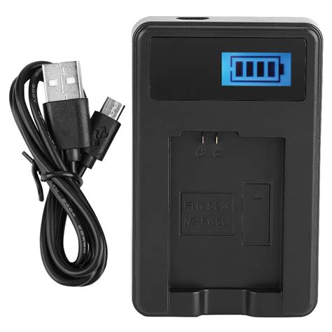 Rdeghly NP-FW50 Battery LCD Single Charger for Sony Alpha A6000 A6300 A6500 A7r A7, NP-FW50 ...