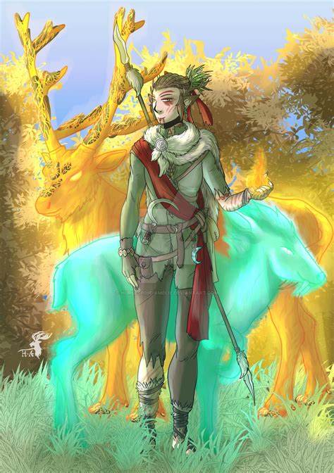 DnD - Druidess with Antlers by Hurlespoir-Amelie on DeviantArt