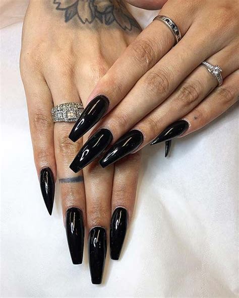 45 Bold and Edgy Black Coffin Nails - Hatinews