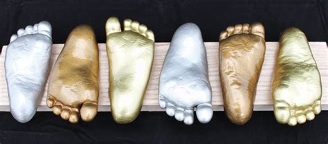 Baby feet casts at 1 year old in different finishes. By babyprints.co.uk | Baby cast, Baby feet ...