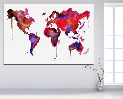 World Map Canvas Print, World Map Canvas, World Map Large Canvas ...