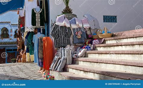 Clothing and Souvenirs for Sale in Chefchaouen Editorial Stock Photo ...