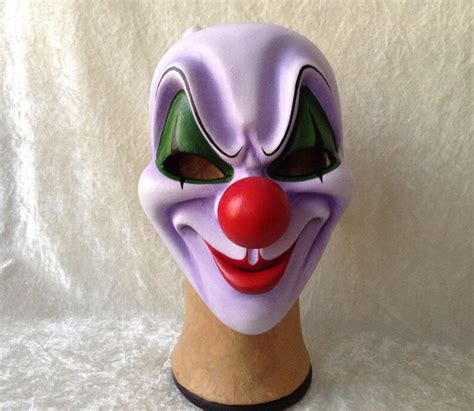 Artisan mask: 'Creepy clown' purple red nose and | Etsy