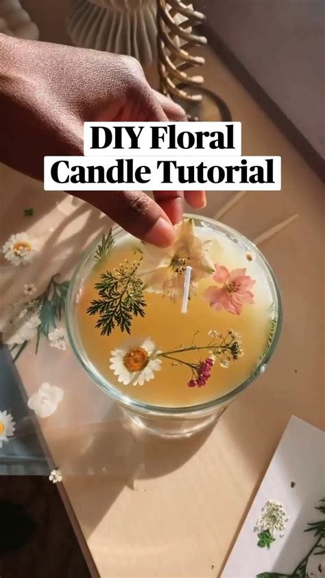 DIY Floral Candle Tutorial | Diy candles, Diy candles homemade, Candle crafts diy