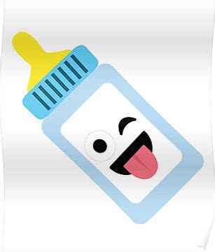 Milk Bottle Emoji Wink and Tongue Out | Emoji, Milk bottle, Bottle