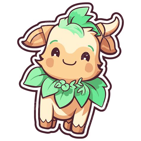 Kawaii Cartoon Sticker Little Sheep Vector, Little Sheep, Kawaii Sheep, Cute Goat Sticker PNG ...