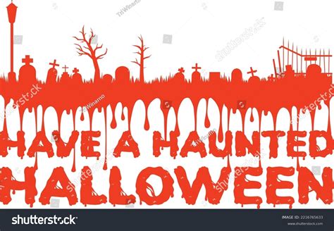 Vector Illustration Spooky Graveyard House Silhouette Stock Vector (Royalty Free) 2216765633 ...