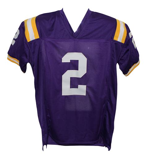 Justin Jefferson Autographed/Signed College Style Purple XL Jersey BAS ...