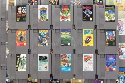 Some Classic Nintendo NES Cartridges Editorial Stock Photo - Image of ...