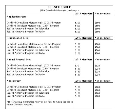 Consultant Fee Schedule Template | Fee Structure - Bonsai